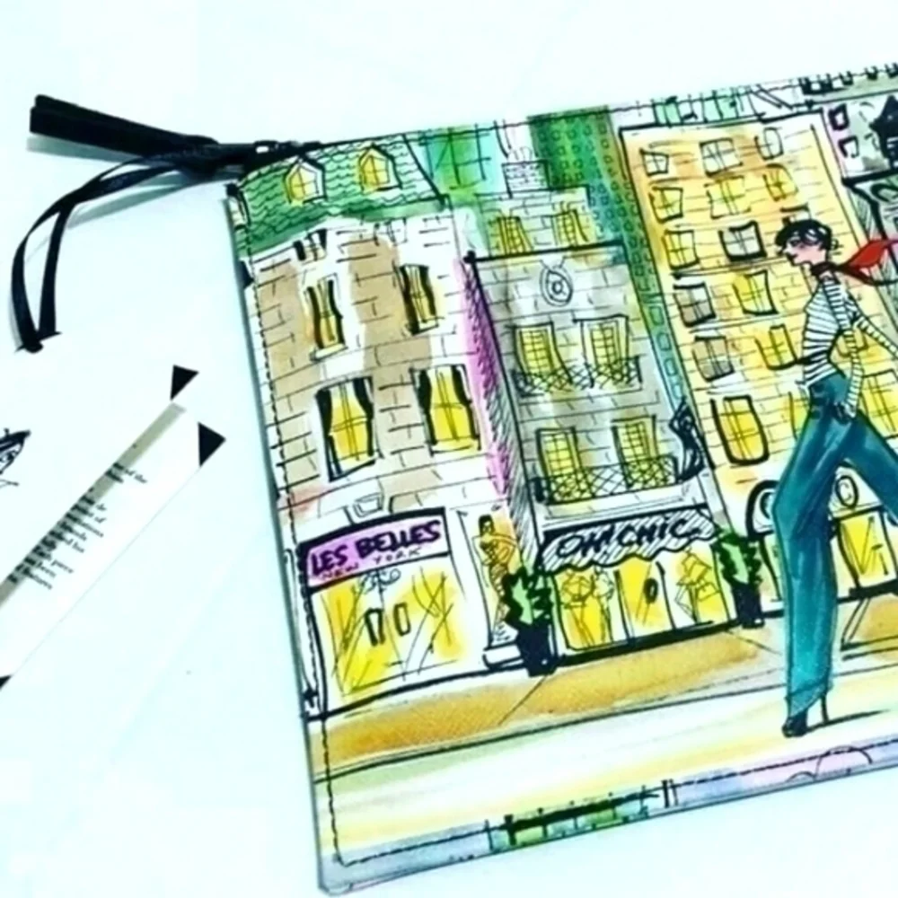 Izak Denou Illustrated City Shopper Clutch Bag